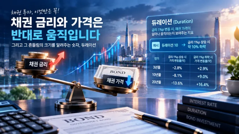 채권 금리 상승과 채권 가격 하락의 반비례 관계를 시소로 표현한 이미지