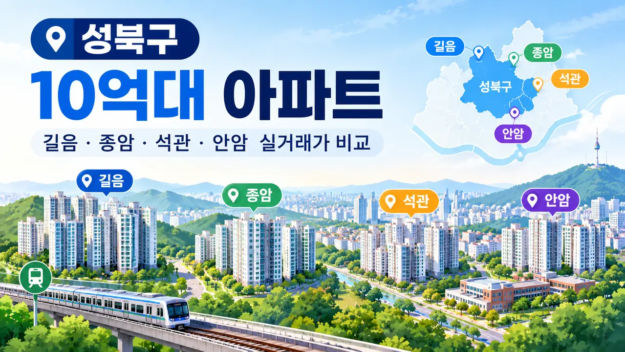 성북구 10억대 아파트 길음 종암 석관 안암 실거래가 비교
