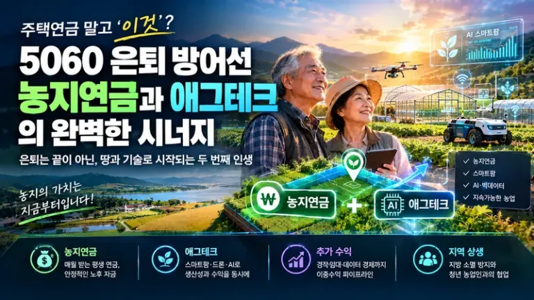 농지연금 2026 5060 은퇴자 스마트팜 애그테크 노후 현금흐름