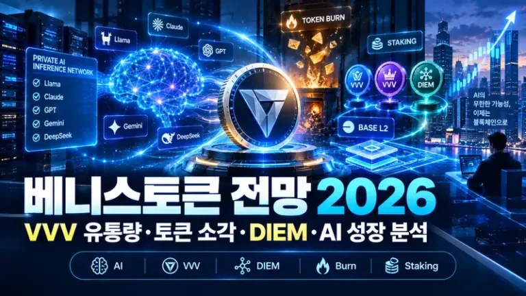 베니스토큰 전망 2026 VVV 유통량 토큰 소각 DIEM AI 성장 분석