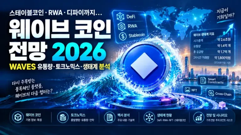 웨이브 코인 전망 2026 WAVES 유통량 토크노믹스 블록 보상 분석