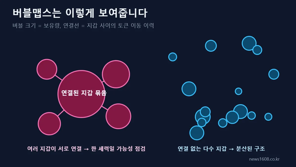 버블맵스 코인 전망 - 지갑 연결 분석 개념도
