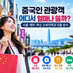 중국인 관광객 소비 지역 쇼핑 숙박 외식 지출 분석