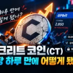 콘크리트 코인 CT 상장 하루 시세 김프 언락 정리