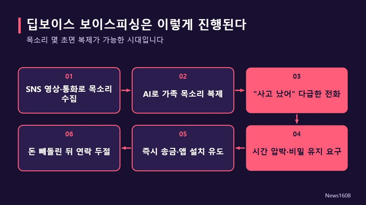 딥보이스 AI 보이스피싱 진행 과정 목소리 복제 송금 유도