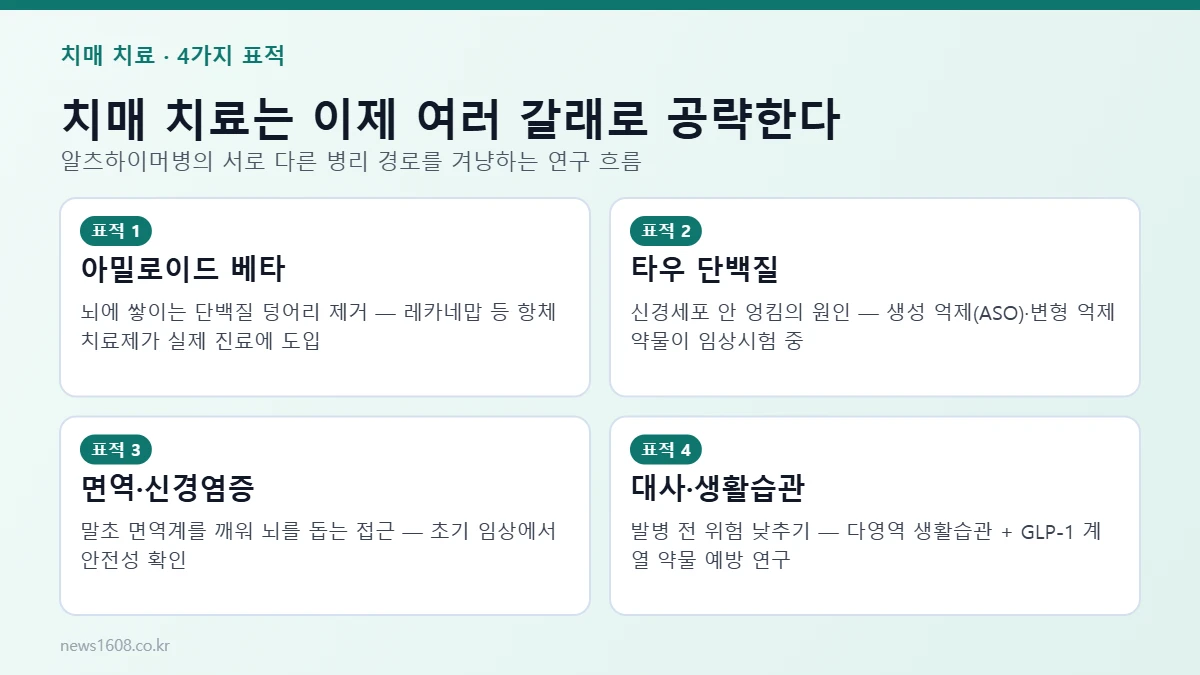 치매 치료 표적 아밀로이드 타우 면역 대사
