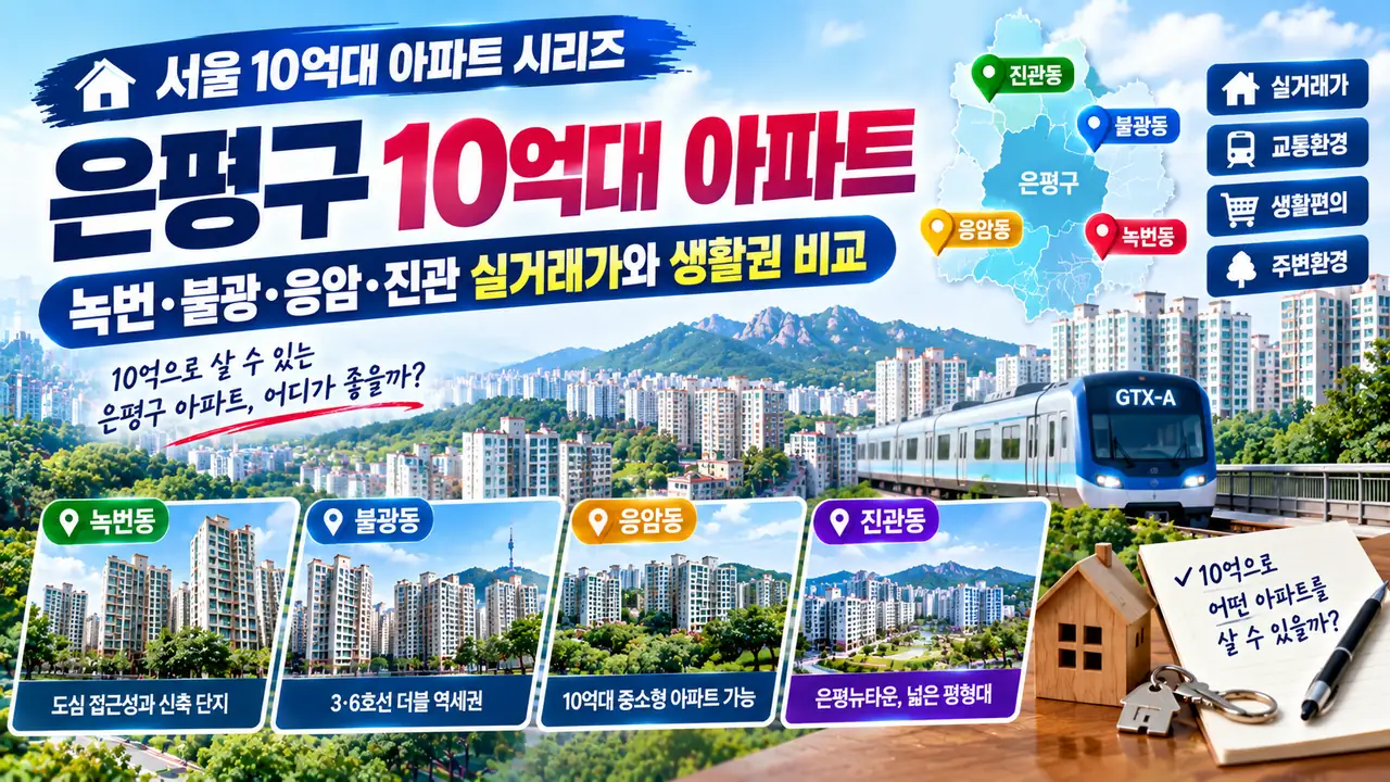 은평구 10억대 아파트 단지별 최근 실거래가