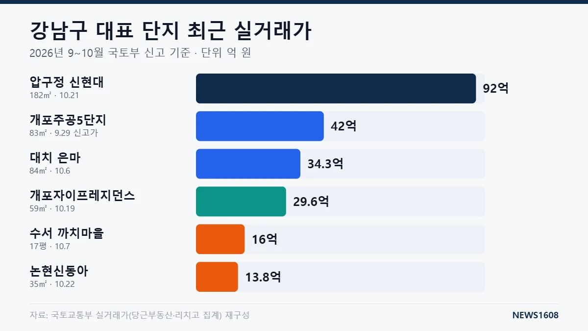 강남구 아파트 시세 대표 단지 실거래가 신현대 은마 개포자이프레지던스 까치마을