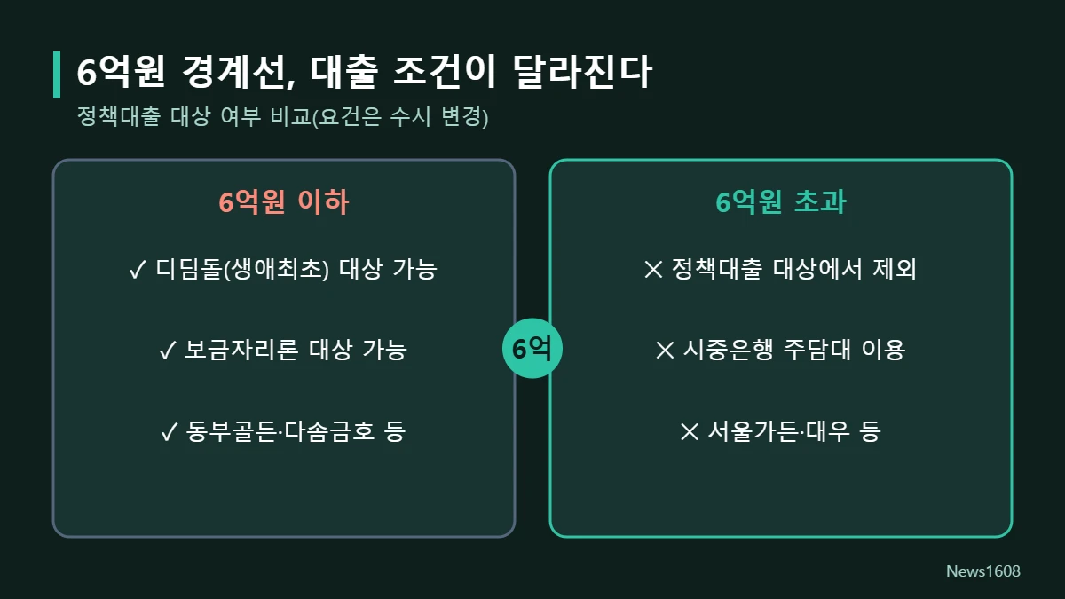 구로구 5억대 아파트 6억원 정책대출 경계