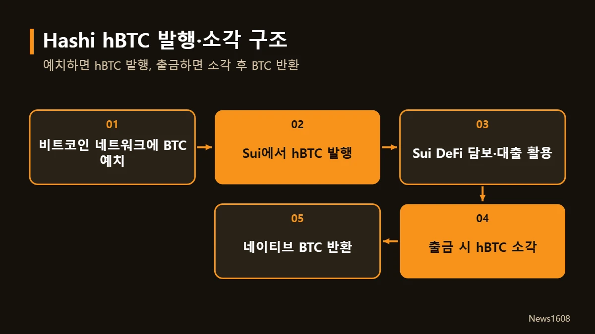 Hashi hBTC 발행 소각 구조