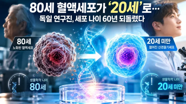 역노화 연구 80세 혈액세포 분자 나이 20세 미만