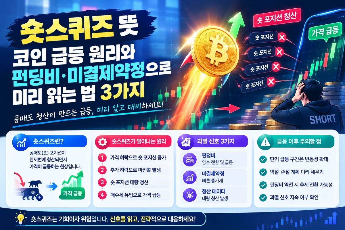 숏스퀴즈 뜻 코인 급등 원리와 펀딩비 미결제약정