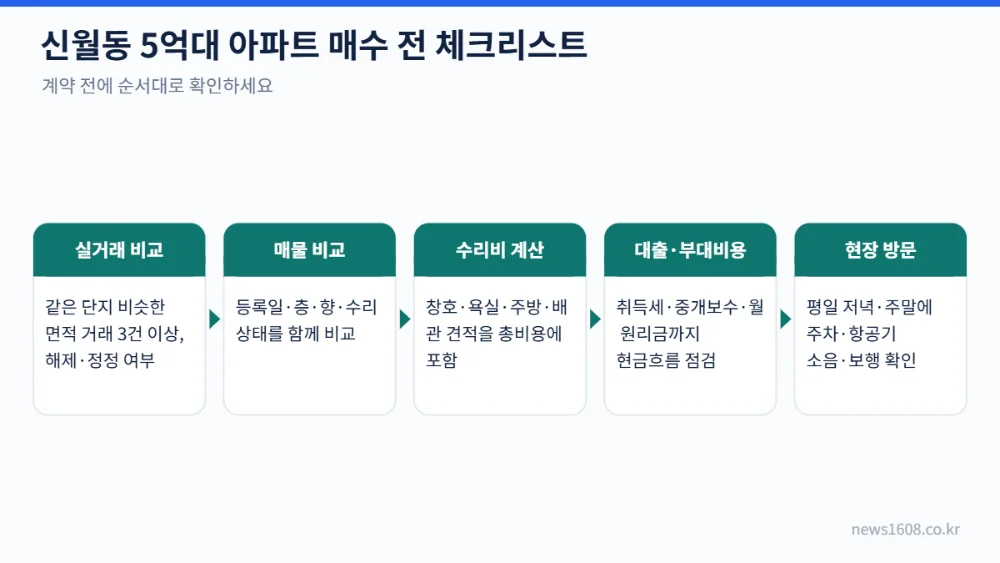 신월동 5억대 아파트 매수 전 체크리스트 5단계