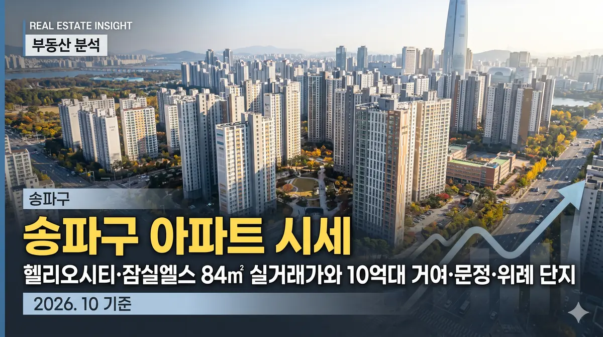 송파구 아파트 시세 2026년 10월 헬리오시티 잠실엘스 위례 거여 실거래가