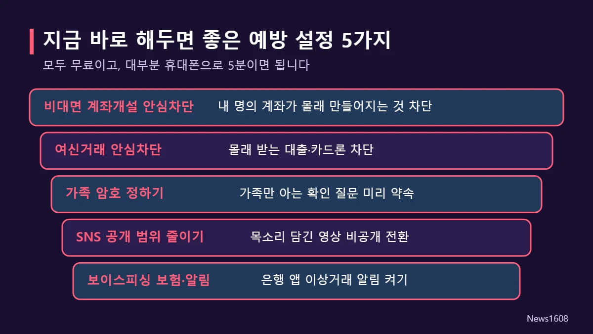 보이스피싱 예방 비대면 계좌개설 안심차단 여신거래 안심차단 가족 암호