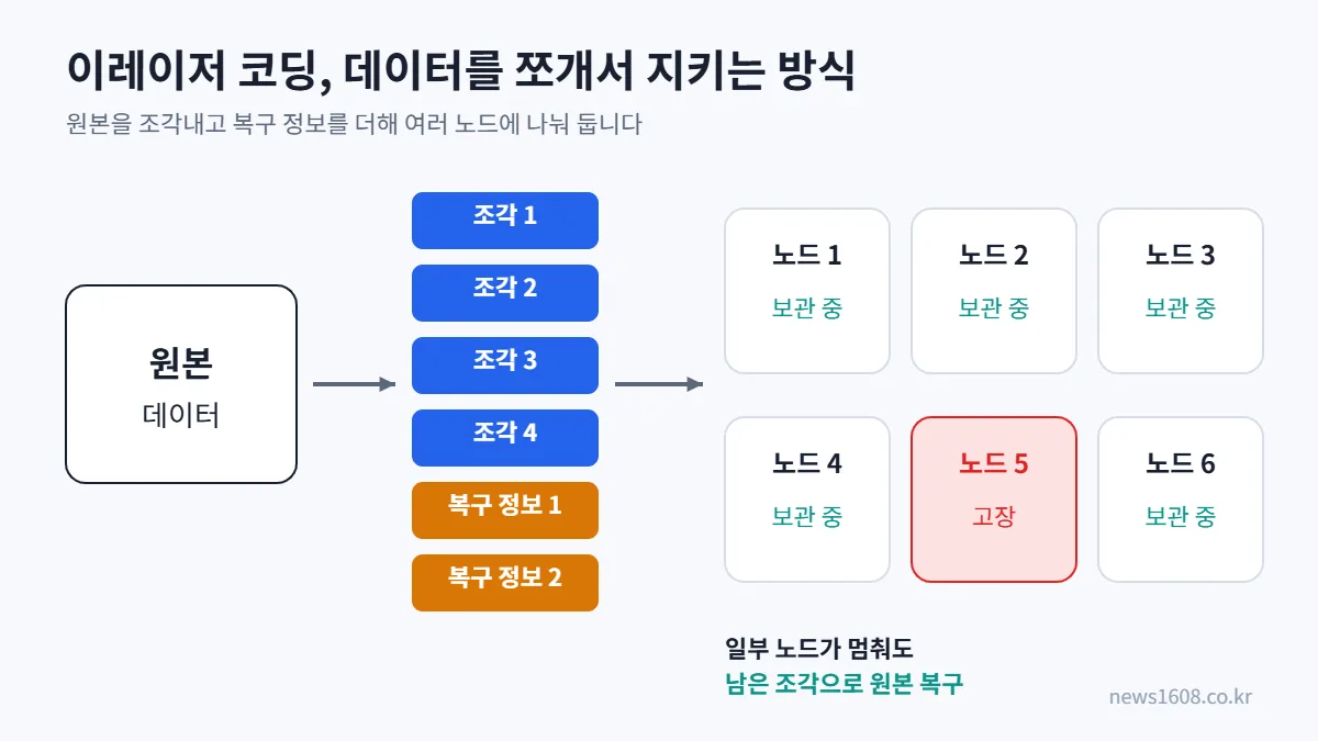 월러스 백서 이레이저 코딩 분산 저장 원리 그림